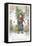 Boy Carrying Christmas Tree over Shoulder, Christmas Card-null-Framed Stretched Canvas