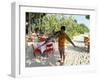 Boy Carrying Freshly Caught Swordfish, Embudu, the Maldives, Indian Ocean-Fraser Hall-Framed Photographic Print