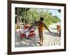 Boy Carrying Freshly Caught Swordfish, Embudu, the Maldives, Indian Ocean-Fraser Hall-Framed Photographic Print