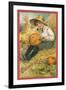 Boy Carving Jack O'Lantern-null-Framed Art Print