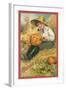 Boy Carving Jack O'Lantern-null-Framed Art Print