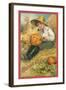 Boy Carving Jack O'Lantern-null-Framed Art Print