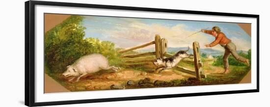 Boy Chasing a Pig, 1836-Asher Brown Durand-Framed Premium Giclee Print