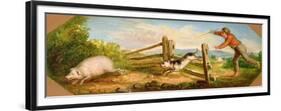 Boy Chasing a Pig, 1836-Asher Brown Durand-Framed Premium Giclee Print