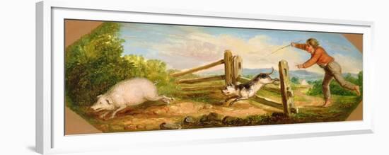 Boy Chasing a Pig, 1836-Asher Brown Durand-Framed Premium Giclee Print