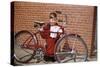 Boy Cleaning His Bike-William P. Gottlieb-Stretched Canvas