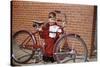 Boy Cleaning His Bike-William P. Gottlieb-Stretched Canvas