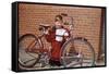 Boy Cleaning His Bike-William P. Gottlieb-Framed Stretched Canvas