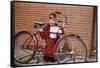 Boy Cleaning His Bike-William P. Gottlieb-Framed Stretched Canvas