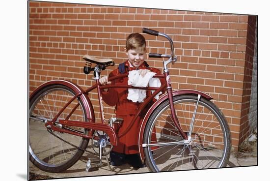 Boy Cleaning His Bike-William P. Gottlieb-Mounted Photographic Print