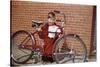 Boy Cleaning His Bike-William P. Gottlieb-Stretched Canvas