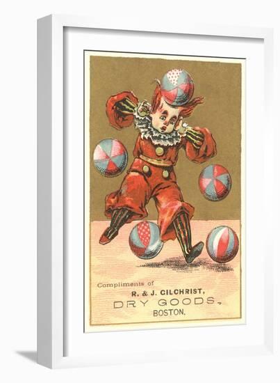 Boy Clown with Balls-null-Framed Art Print