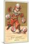 Boy Clown with Balls-null-Mounted Art Print