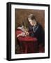 Boy cutting Christmas decorations, 1894-Christian Krohg-Framed Giclee Print