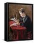 Boy cutting Christmas decorations, 1894-Christian Krohg-Framed Stretched Canvas