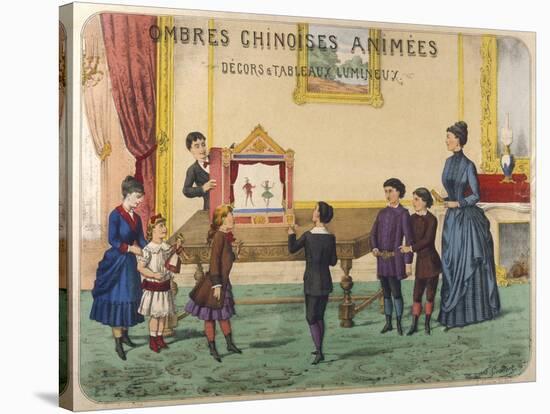 Boy Demonstrates a Toy Theatre to His Brothers Sisters and Mother-B. Couvert-Stretched Canvas