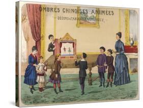 Boy Demonstrates a Toy Theatre to His Brothers Sisters and Mother-B. Couvert-Stretched Canvas