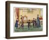 Boy Demonstrates a Toy Theatre to His Brothers Sisters and Mother-B. Couvert-Framed Art Print