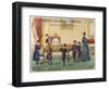 Boy Demonstrates a Toy Theatre to His Brothers Sisters and Mother-B. Couvert-Framed Art Print