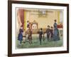 Boy Demonstrates a Toy Theatre to His Brothers Sisters and Mother-B. Couvert-Framed Art Print