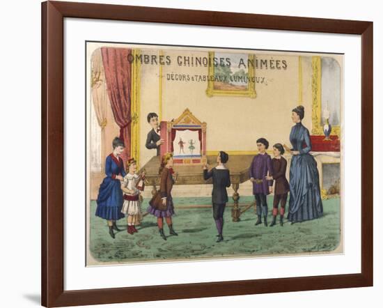 Boy Demonstrates a Toy Theatre to His Brothers Sisters and Mother-B. Couvert-Framed Art Print