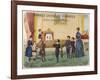 Boy Demonstrates a Toy Theatre to His Brothers Sisters and Mother-B. Couvert-Framed Art Print
