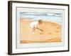 Boy Digging in Sand-null-Framed Art Print