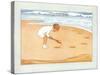 Boy Digging in Sand-null-Stretched Canvas