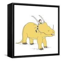 Boy Dinosaur Ride-Designs Sweet Melody-Framed Stretched Canvas