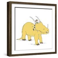 Boy Dinosaur Ride-Designs Sweet Melody-Framed Art Print