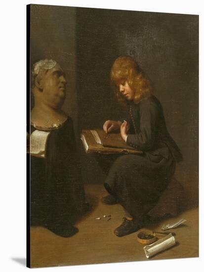 Boy Drawing before the Bust of a Roman Emperor, C.1661-Michael Sweerts-Stretched Canvas