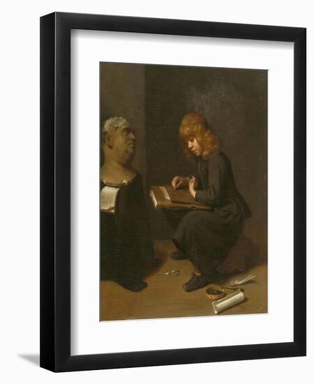 Boy Drawing before the Bust of a Roman Emperor, C.1661-Michael Sweerts-Framed Giclee Print