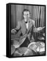 Boy Drummer and Composer Mel Torme, Playing Drums-William C^ Shrout-Framed Stretched Canvas