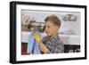 Boy Drying Serving Spoon-William P. Gottlieb-Framed Photographic Print