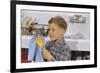 Boy Drying Serving Spoon-William P. Gottlieb-Framed Photographic Print