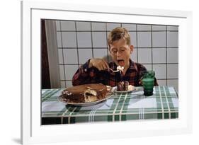Boy Eating a Slice of Cake-William P. Gottlieb-Framed Photographic Print