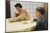 Boy Eating Cookies and Milk as Mom Reads-William P. Gottlieb-Mounted Photographic Print