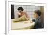 Boy Eating Cookies and Milk as Mom Reads-William P. Gottlieb-Framed Photographic Print