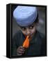Boy Eats an Ice Lolly in a Neighborhood on the Outskirts of Islamabad, Pakistan-null-Framed Stretched Canvas