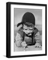 Boy Engrossed in Playing Migs-null-Framed Photographic Print