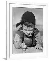 Boy Engrossed in Playing Migs-null-Framed Photographic Print