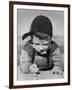 Boy Engrossed in Playing Migs-null-Framed Photographic Print