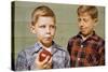 Boy Eying His Brother's Apple-William P. Gottlieb-Stretched Canvas