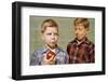 Boy Eying His Brother's Apple-William P. Gottlieb-Framed Photographic Print