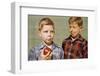 Boy Eying His Brother's Apple-William P. Gottlieb-Framed Photographic Print