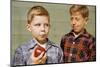 Boy Eying His Brother's Apple-William P. Gottlieb-Mounted Photographic Print