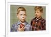 Boy Eying His Brother's Apple-William P. Gottlieb-Framed Photographic Print