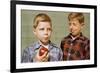 Boy Eying His Brother's Apple-William P. Gottlieb-Framed Photographic Print