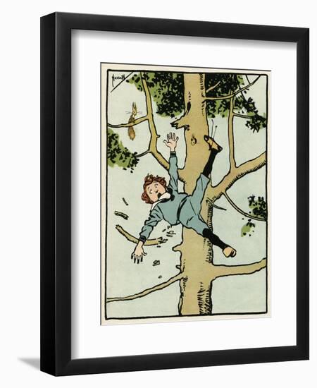 Boy Falls from a Tree-John Hassall-Framed Art Print