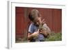 Boy Feeding a Rabbit-William P. Gottlieb-Framed Photographic Print